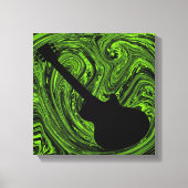 Abstracte Swirls Guitar Canvas Print, groen (Voorkant)