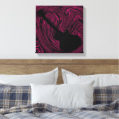 Abstracte Swirls Guitar Canvas Print, Magenta Afdruk (Insitu (Slaapkamer))