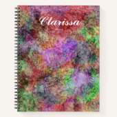 Abstracte Swirls van  Kleuren Paarse Roze Groen Notitieboek (Voorkant)