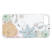 Abstracte Swirly Floral Case-Mate iPhone Case (Achterkant (Horizontaal))