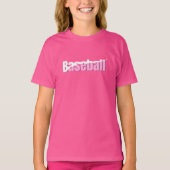 Abstracte swish bij honkbal - Word Art voor meisje T-shirt (Voorkant)