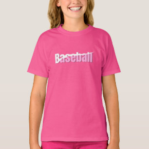 Abstracte swish bij honkbal - Word Art voor meisje T-shirt