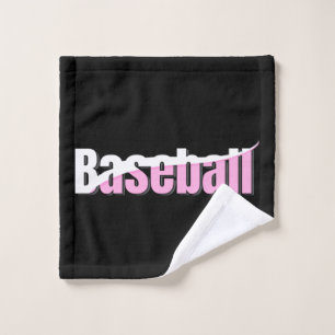 Abstracte swish bij honkbal - Word Art voor meisje Washandje
