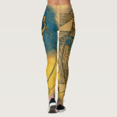 Abstracte symbolist Art Nouveau Stylish Women Leggings (Achterkant)