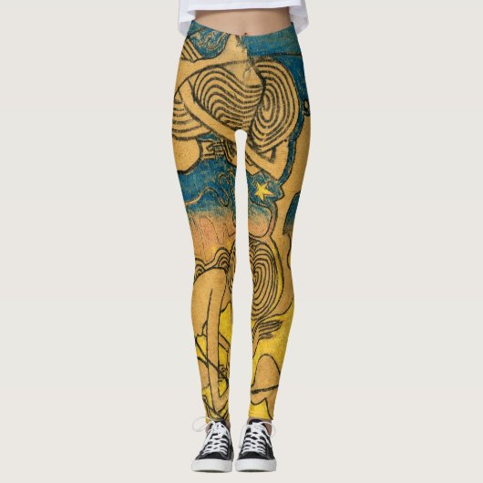 Abstracte symbolist Art Nouveau Stylish Women Leggings (Voorkant)