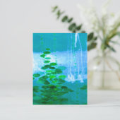 Abstracte symfonie in blauw en groen briefkaart (Staand voorkant)