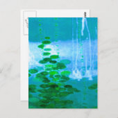 Abstracte symfonie in blauw en groen briefkaart (Voorkant / Achterkant)