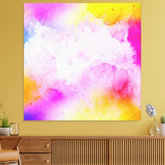 Abstracte Symfonie: Levendige Elegantie Accentkuss Canvas Afdruk (Insitu (Woonkamer))