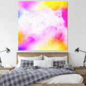 Abstracte Symfonie: Levendige Elegantie Accentkuss Canvas Afdruk (Insitu (Slaapkamer))