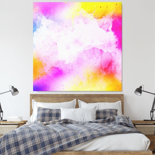 Abstracte Symfonie: Levendige Elegantie Accentkuss Canvas Afdruk (Insitu (Slaapkamer))