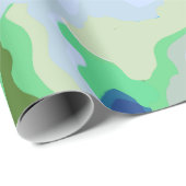 Abstracte symmetrie met vloeiende curven groen cadeaupapier (Rol Hoek)