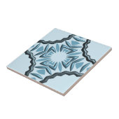 Abstracte symmetrische Blauwgroen bewegingen met 3 Tegeltje (Zijkant)