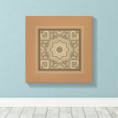 Abstracte symmetrische Floral Natuur originele wan Canvas Afdruk (Insitu (Houten vloer))