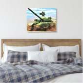 Abstracte T-72 Sovjet militaire tank gewikkeld doe Canvas Afdruk (Insitu (Slaapkamer))