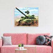 Abstracte T-72 Sovjet militaire tank gewikkeld doe Canvas Afdruk (Insitu (Woonkamer))