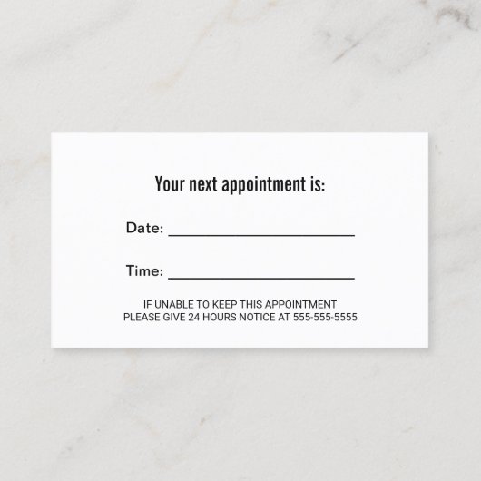 Abstracte tandheelkundige marine & goudtandarts afsprakenkaartje (Achterkant)