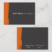 Abstracte Tangerine-penseelstreek, modern Professi Visitekaartje (Voorkant / Achterkant)