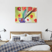 Abstracte tapijten en lentevloerzenscanvas afdrukk canvas afdruk (Insitu (Slaapkamer))