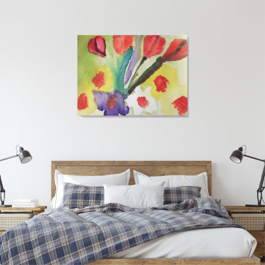 Abstracte tapijten en lentevloerzenscanvas afdrukk canvas afdruk (Insitu (Slaapkamer))