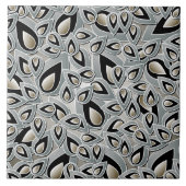 Abstracte tapijtschelp met leder tegeltje (Voorkant)