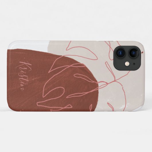 Abstracte tapijtschelpen van leder, terra Cotta Case-Mate iPhone Case (Achterkant (horizontaal))