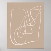 Abstracte Taupe Brown Line, hedendaags minimalisti Poster (Voorkant)