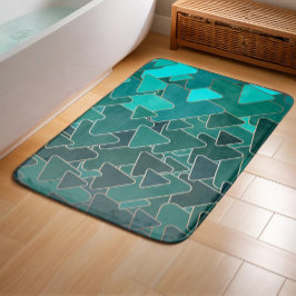 Abstracte Teal Driehoek Geometrisch Badmat