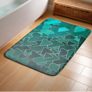 Abstracte Teal Driehoek Geometrisch Badmat