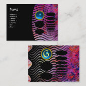 ABSTRACTE TECHNO MONOGRAM sapphire blue Visitekaartje (Voorkant / Achterkant)