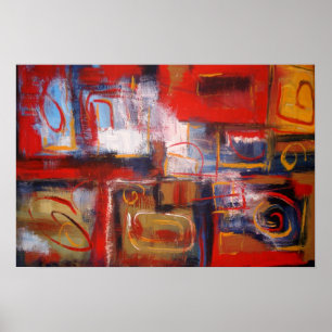 Abstracte tekenafdrukken poster