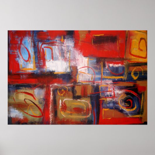 Abstracte tekenafdrukken poster (Voorkant)