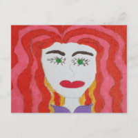 Abstracte Tekening: Gezicht van een Rood Haired Me