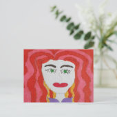 Abstracte Tekening: Gezicht van een Rood Haired Me Briefkaart (Staand voorkant)
