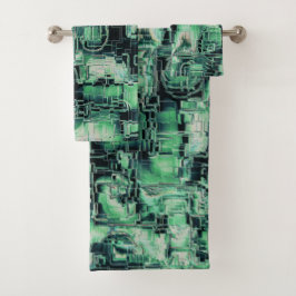 Abstracte tekening in mozaïekgesculpeerde koraalto bad handdoek