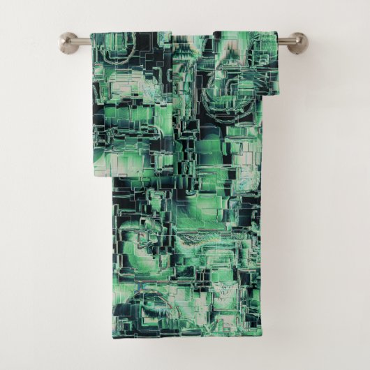 Abstracte tekening in mozaïekgesculpeerde koraalto bad handdoek (Insitu)