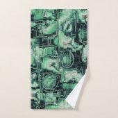 Abstracte tekening in mozaïekgesculpeerde koraalto bad handdoek (Handdoek)