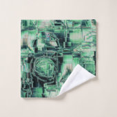 Abstracte tekening in mozaïekgesculpeerde koraalto bad handdoek (Wasdoekje)