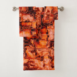 Abstracte tekening in mozaïekgesculpeerde koraalto bad handdoek