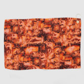 Abstracte tekening in mozaïekgesculpeerde koraalto golfhanddoek (Horizontaal)