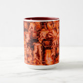 Abstracte tekening in mozaïekgesculpeerde koraalto mok (Midden)