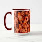 Abstracte tekening in mozaïekgesculpeerde koraalto mok (Links)