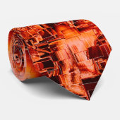 Abstracte tekening in mozaïekgesculpeerde koraalto stropdas (Opgerold)