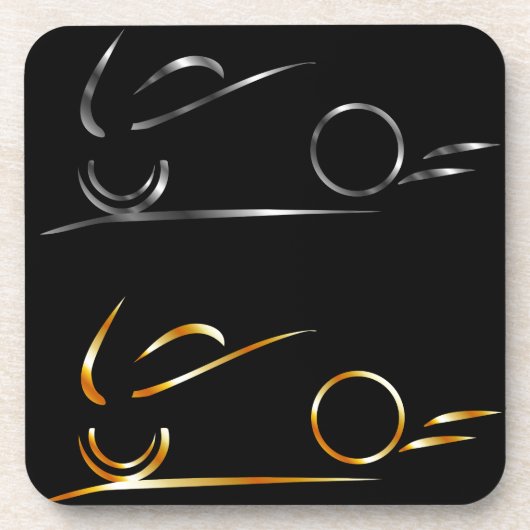 Abstracte tekening motorfiets bier onderzetter (Voorkant)