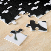 Abstracte Tekening Silhouetbomen met Paarse Legpuzzel (Zijkant)