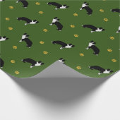Abstracte tekening van het patroon van Collie Dog  Cadeaupapier (Hoek)