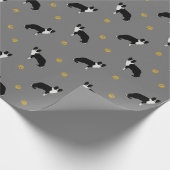 Abstracte tekening van het patroon van Collie Dog  Cadeaupapier (Hoek)