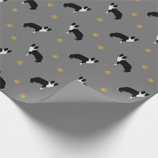 Abstracte tekening van het patroon van Collie Dog  Cadeaupapier (Hoek)
