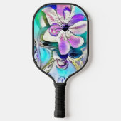 Abstracte tekening van kleurrijke bloemen pickleball paddle (Achterkant)