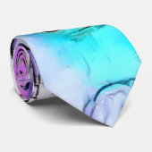 Abstracte tekening van kleurrijke bloemen stropdas (Opgerold)