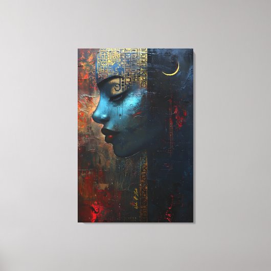 Abstracte tekening van meisje canvas afdruk (Voorkant)